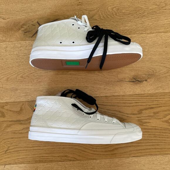Converse - Jack Purcell Pro Mid Leather Sneakers in White - Picture 1 of 8